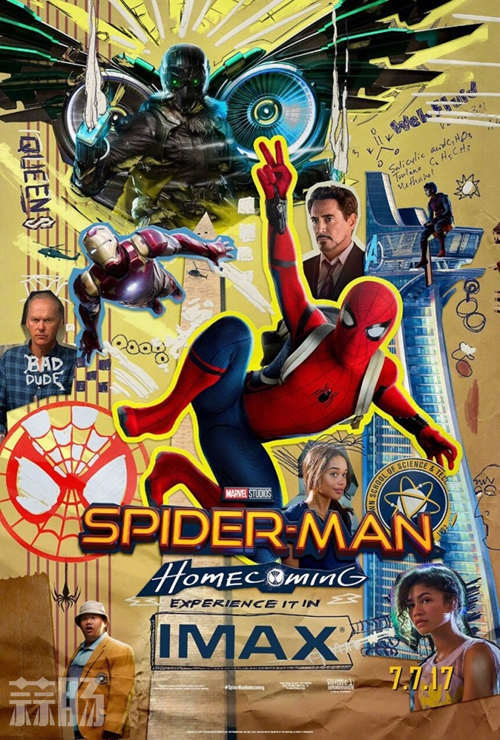 《蜘蛛侠：英雄归来》首曝剪画风IMAX海报 续集8月开始筹备！