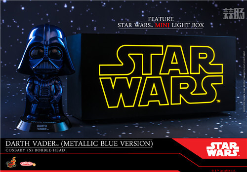 Hot Toys《星球大战6》达斯·维达金属蓝色版COSBABY与迷你灯箱
