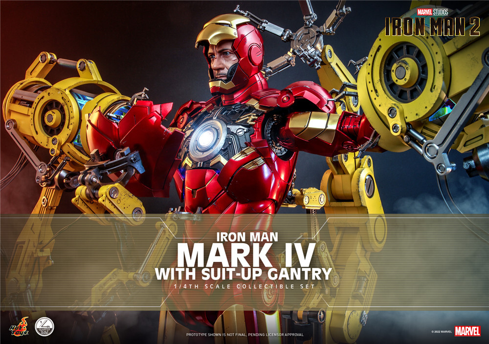 HotToys 2022年首发《钢铁侠2》钢铁侠Mark 4连拆甲台1:4比例珍藏套装