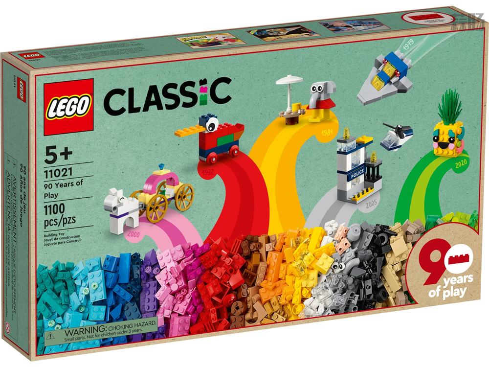乐高推出90周年纪念LEGO-11021 CLASSIC“九十年的游戏”积木套装